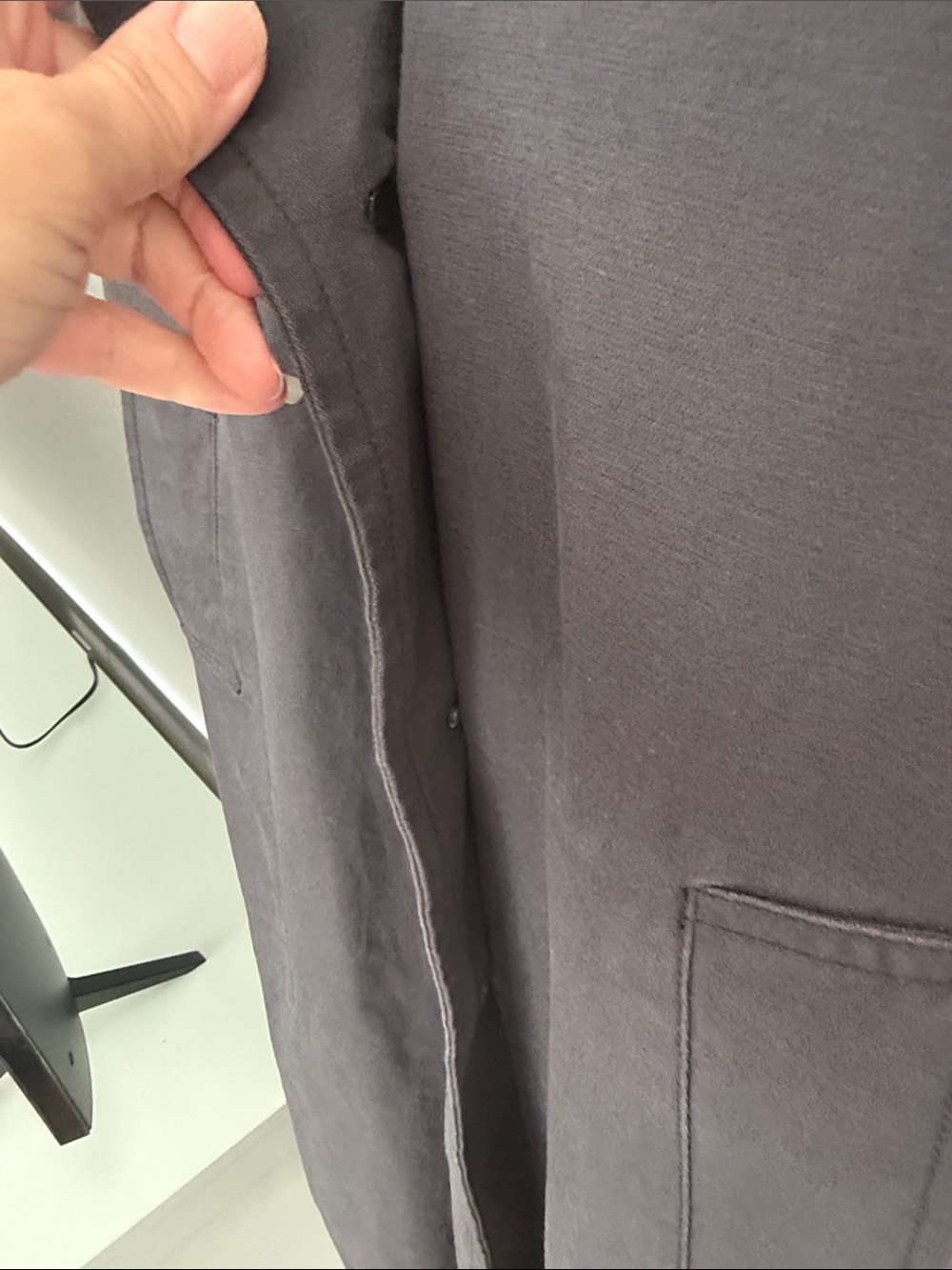 Levi's Charcoal Gray Double-Breasted Barn Trench Coat size Small - Picture 8 of 9
